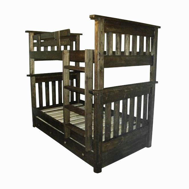 Custom Made Mission Style Bunk Beds With Storage by Ambassador