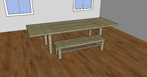 Custom Made Reclaimed Hemlock Farmhouse Style Table And Bench