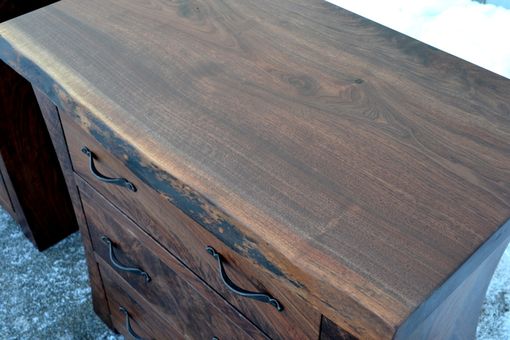 Custom Made Walnut Nightstands With Curved Sides