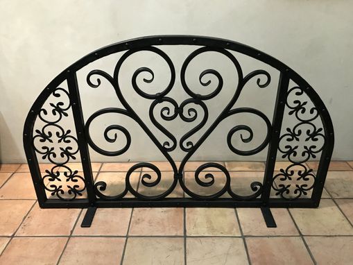 Custom Made Full Arch Free-Standing Fireplace Screen