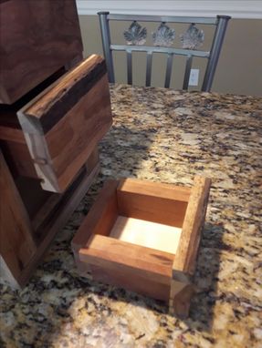 Custom Made Rustic Four Drawer Jewelry Box With Spalted Cherry And Maple Trim