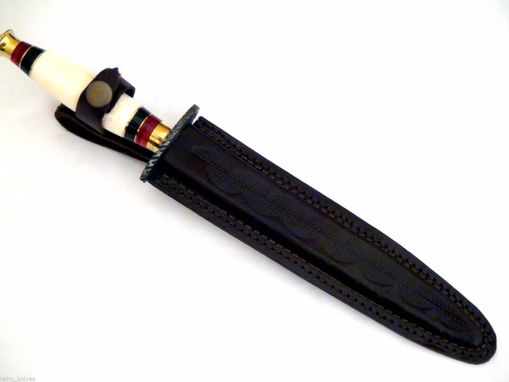 Custom Made Damascus Steel Hunting Knife 13" Blade Show Winner Knife