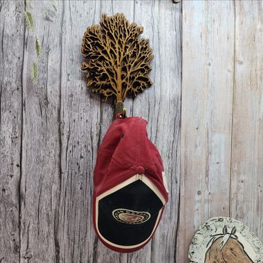 Custom Made Hooks Towels  Hats Hanger Scene Trees Wood