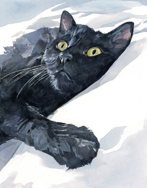 Custom Made 8x10 Cat Watercolor Painting