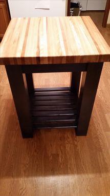 Custom Made Knotty Alder Island With Butcher Block Top