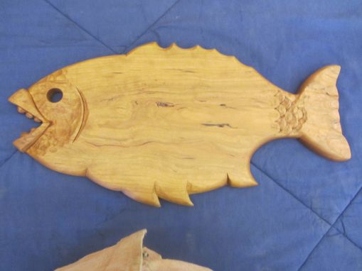Custom Made Hand Carved Hanging Fish Cutting Board.