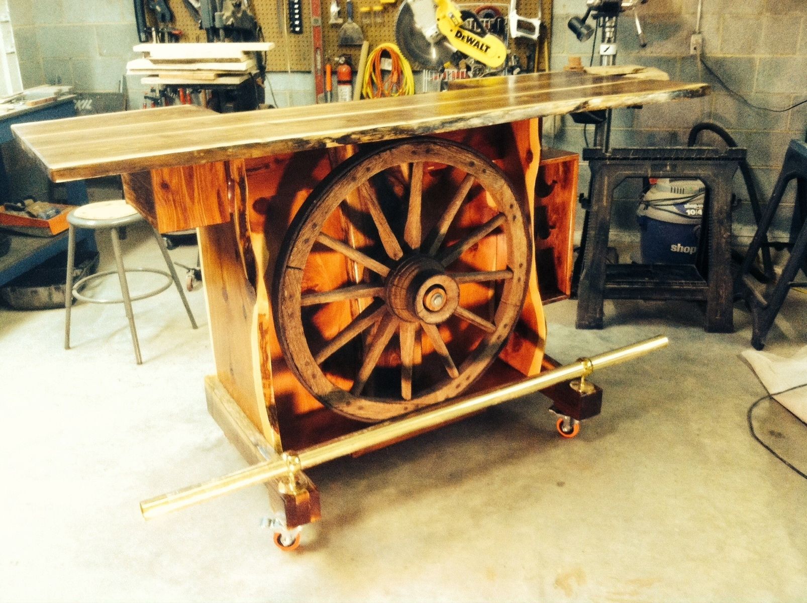 Custom Made Wagon Wheel Bar by Michael James Custom Furniture