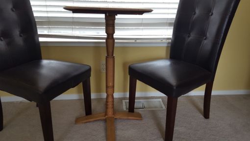 Custom Made Wine Barrel Pedestal Accent Table