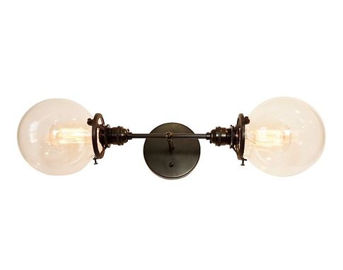 Custom Made Modern Farmhouse 2-Bulb Vanity Light, In Matte Black