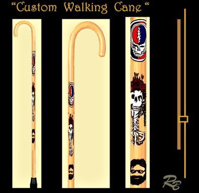 Custom Made Custom Cane, Cane With Butterflies, Hand Painted