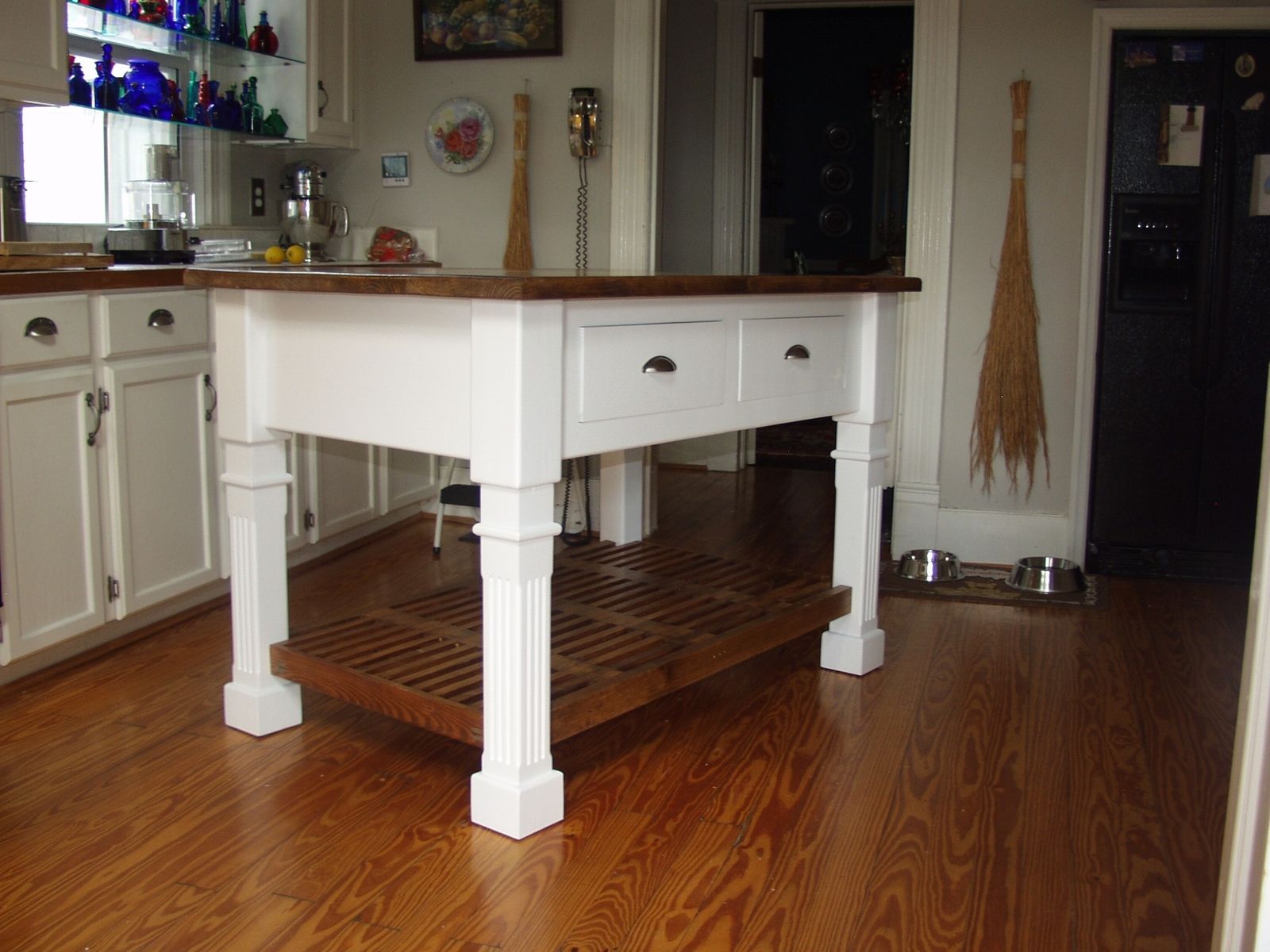 Hand Crafted Rustic Farmhouse Kitchen Island by Matthews Woodcrafters