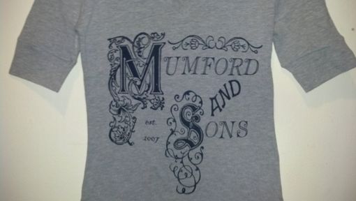 Custom Made Sale Mumford And Sons Inspired Screen Printed Beige/Light Tan Shirt