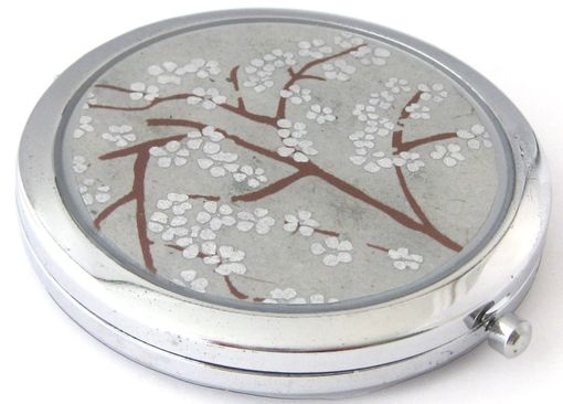 Custom Made Double-Sided Compact Mirror With Winter Branches Design