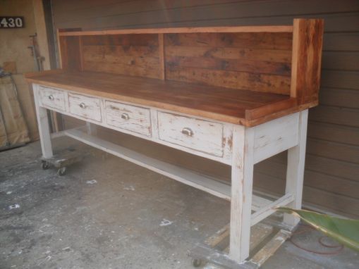 Custom Made Potting Table From Reclaimed Wood, Custom Made