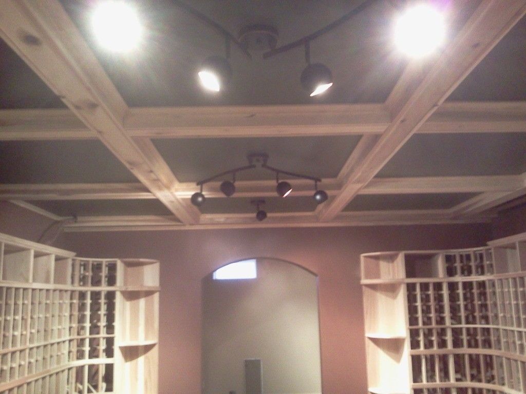 Hand Crafted Wine Cellar Box Beam Ceiling by P.T. Walz & Co. Fine