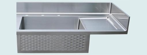 Custom Made Stainless Countertop With Woven Apron