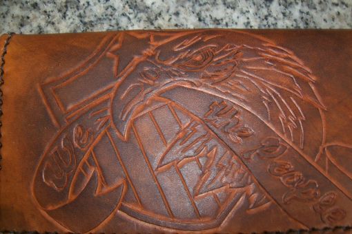 Custom Made Custom Leather Checkbook Cover With Patriotic Design