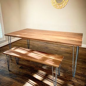 Hand Crafted Dining Table And Benches Reclaimed White Oak With