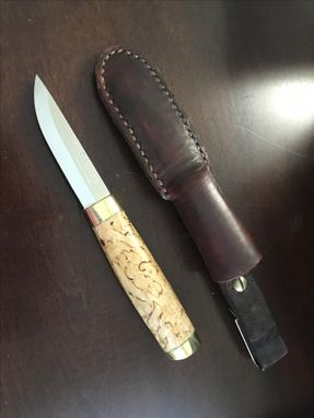 Custom Made Hand Forged Usa Maker, Genuine Finnish Puukko Knife With Sheath