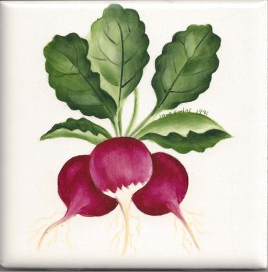 Custom Made 4x4 Ceramic Radish Tile