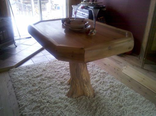 Custom Made Cedar Stump Base Table