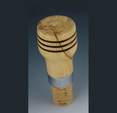 Custom Made Hand Crafted Wine Stopper, Chrome And Cork