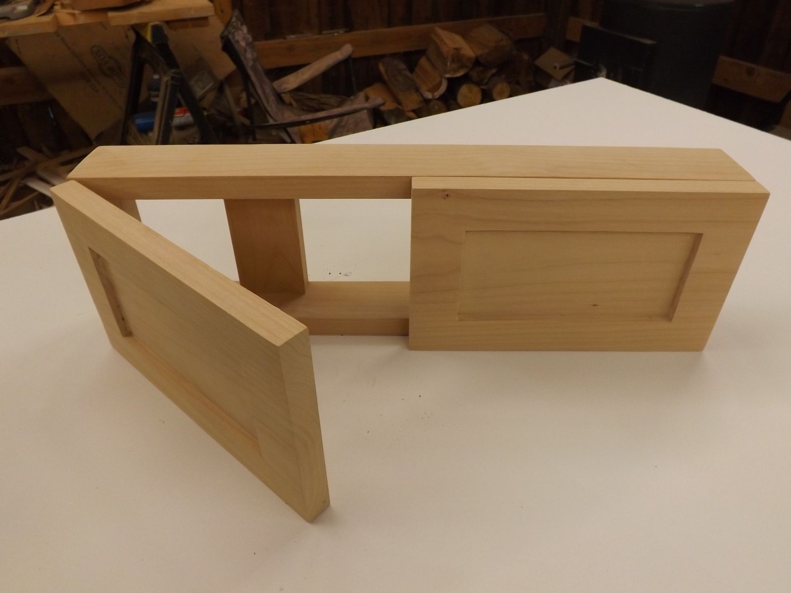 Hand Crafted Small Wooden For Above Bathroom Sink. by