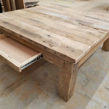 Custom Made Reclaimed Barnwood Square Coffee Table, With Free Shipping