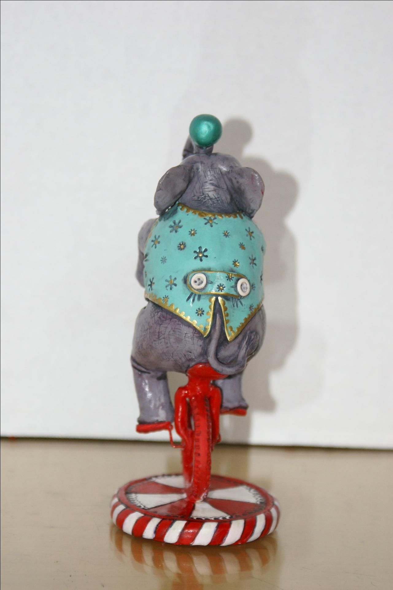 teal elephant figurine