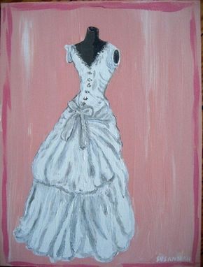 Custom Made Wedding Dress Painting -- Commission