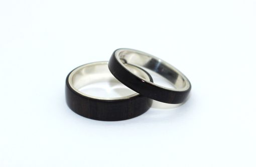 Custom Made Wood And Silver Custom Rings, Gift Engagement Anniversary Wedding