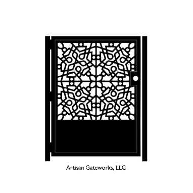Custom Made Decorative Steel Gate - Cordoba Gate - Garden Gate - Steel Art Panel - Islamic Geometry