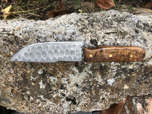 Custom Made Damascus Hammered Knife.