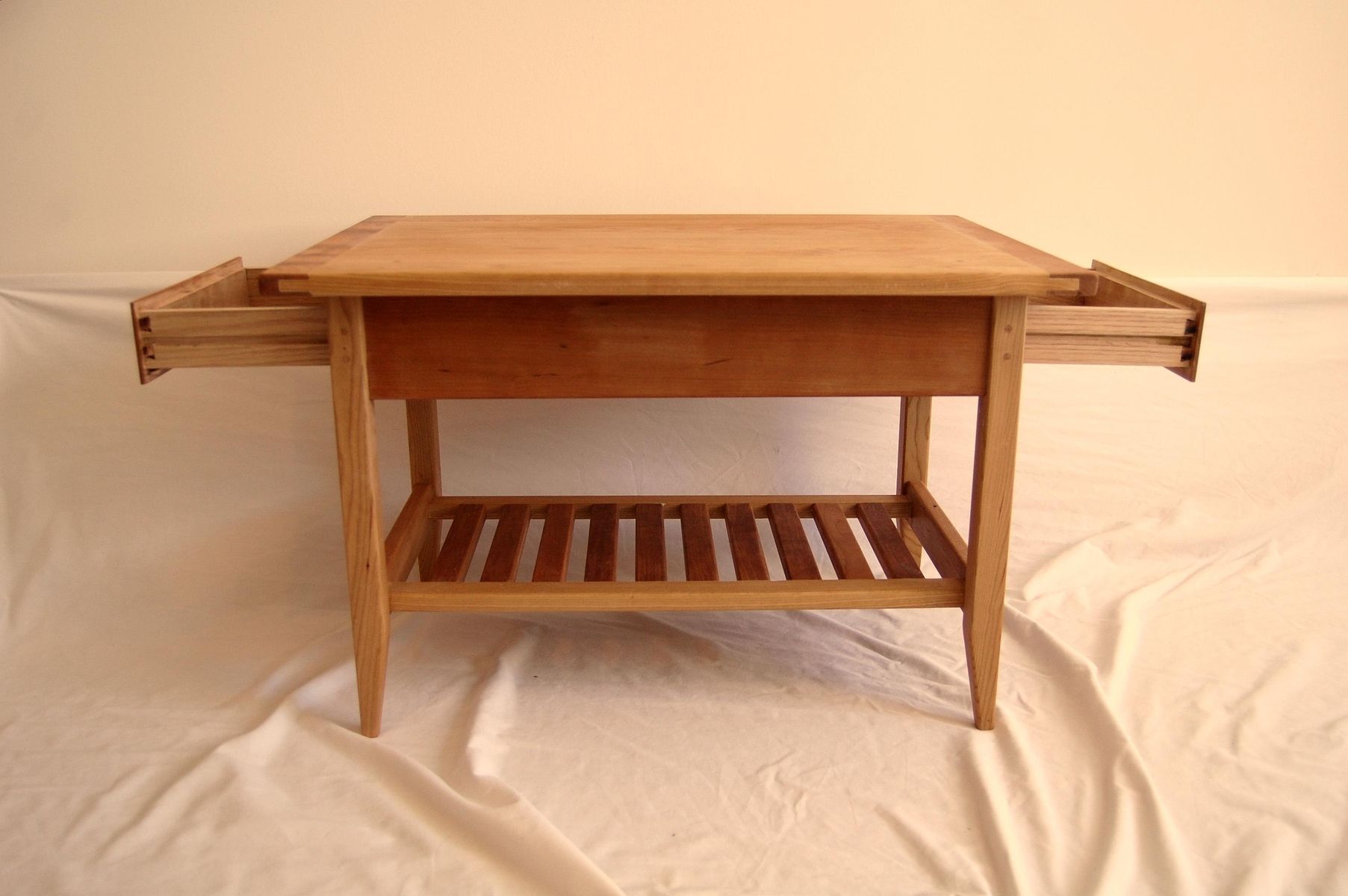 Buy Handmade Cherry Shaker Style Coffee Table With Drawer And Shelf