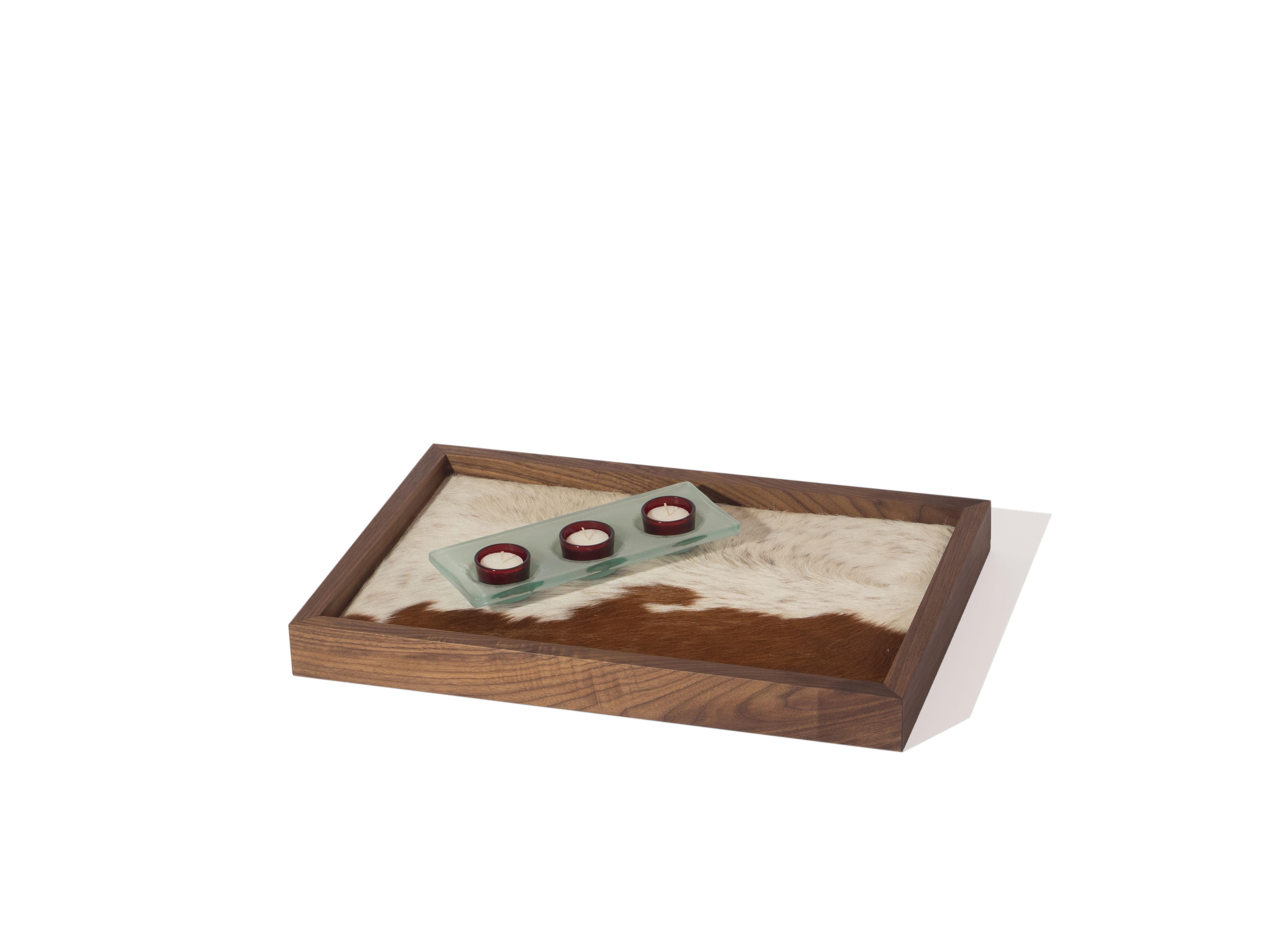 Buy Custom Made Tray Solid Wood And Cowhide, made to order from eSSa