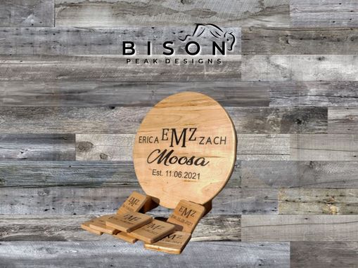 Custom Made Personalized Cutting Boards. Monogram Cutting Board. Round Cutting Board.