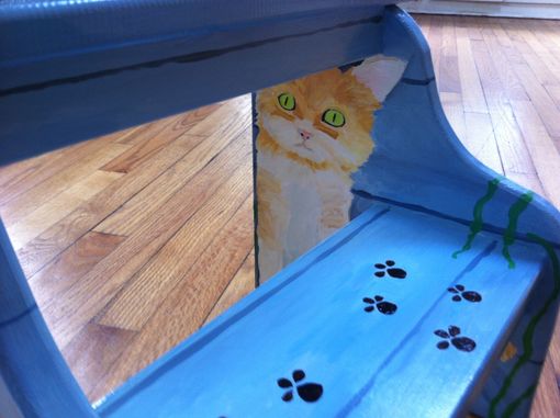 Custom Made Stepping Stool With Kittens