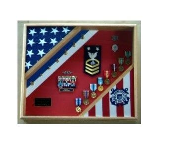Custom Made Coast Guard Flag Display Case - No Flag