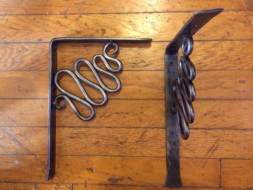 Custom Made Serpentine Forged Shelf Brackets