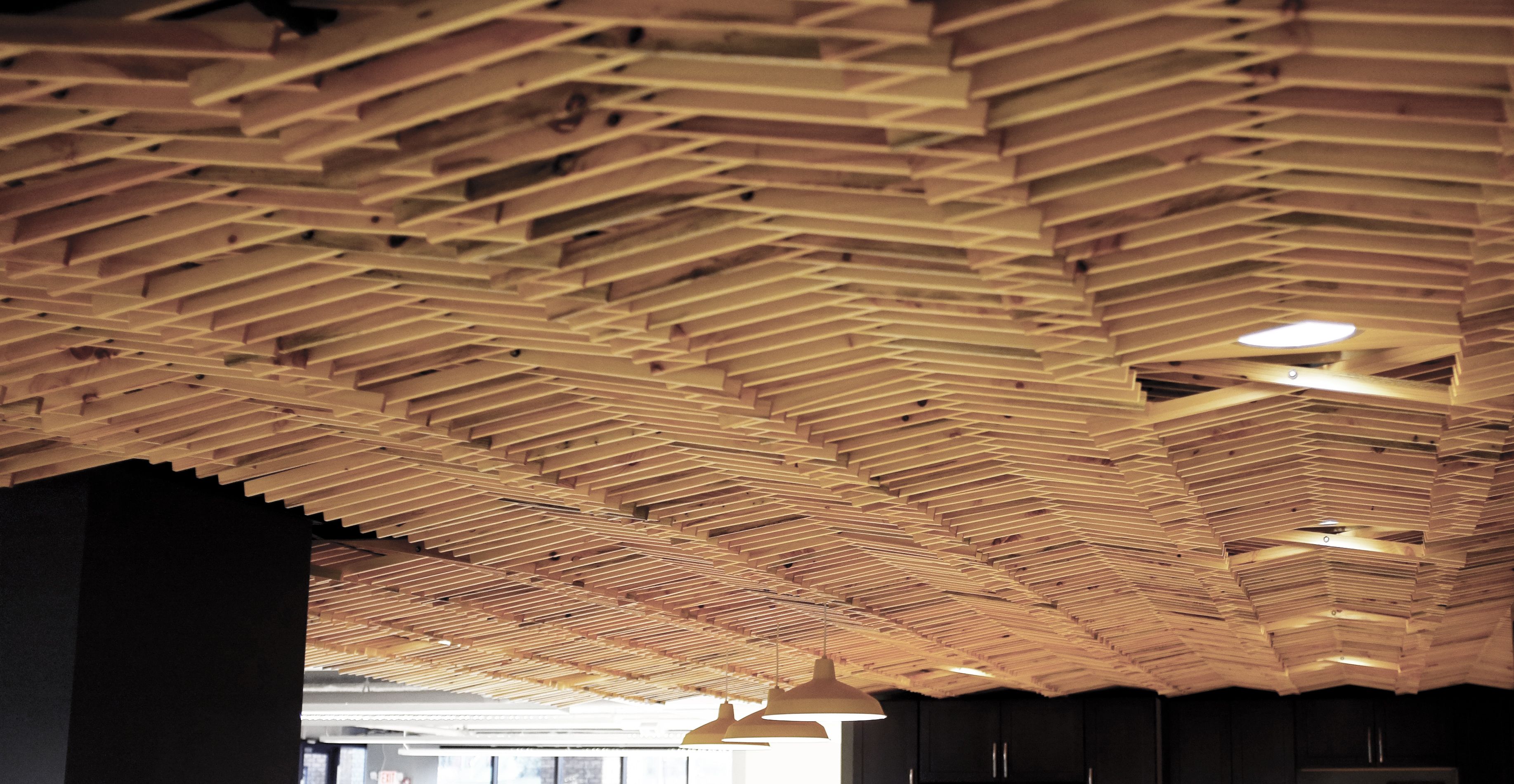 Custom Made White Pine Slat Ceiling by RUDABEGA