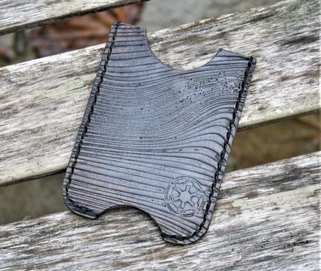 Custom Made Handmade Leather Minimalist Wallet Minus Gray The Mandalorian Beskar Steel Bar