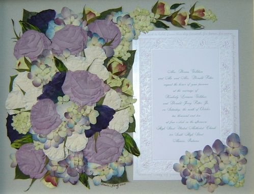 Custom Made Floral Preservation ~ Bridal Flowers With Wedding Invitation