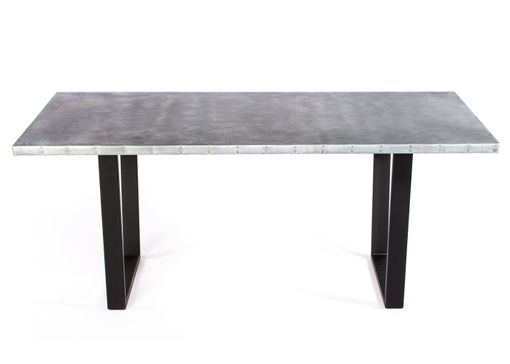 Custom Made Zinc Table Zinc Dining Table - The Trenton Zinc Dining Table