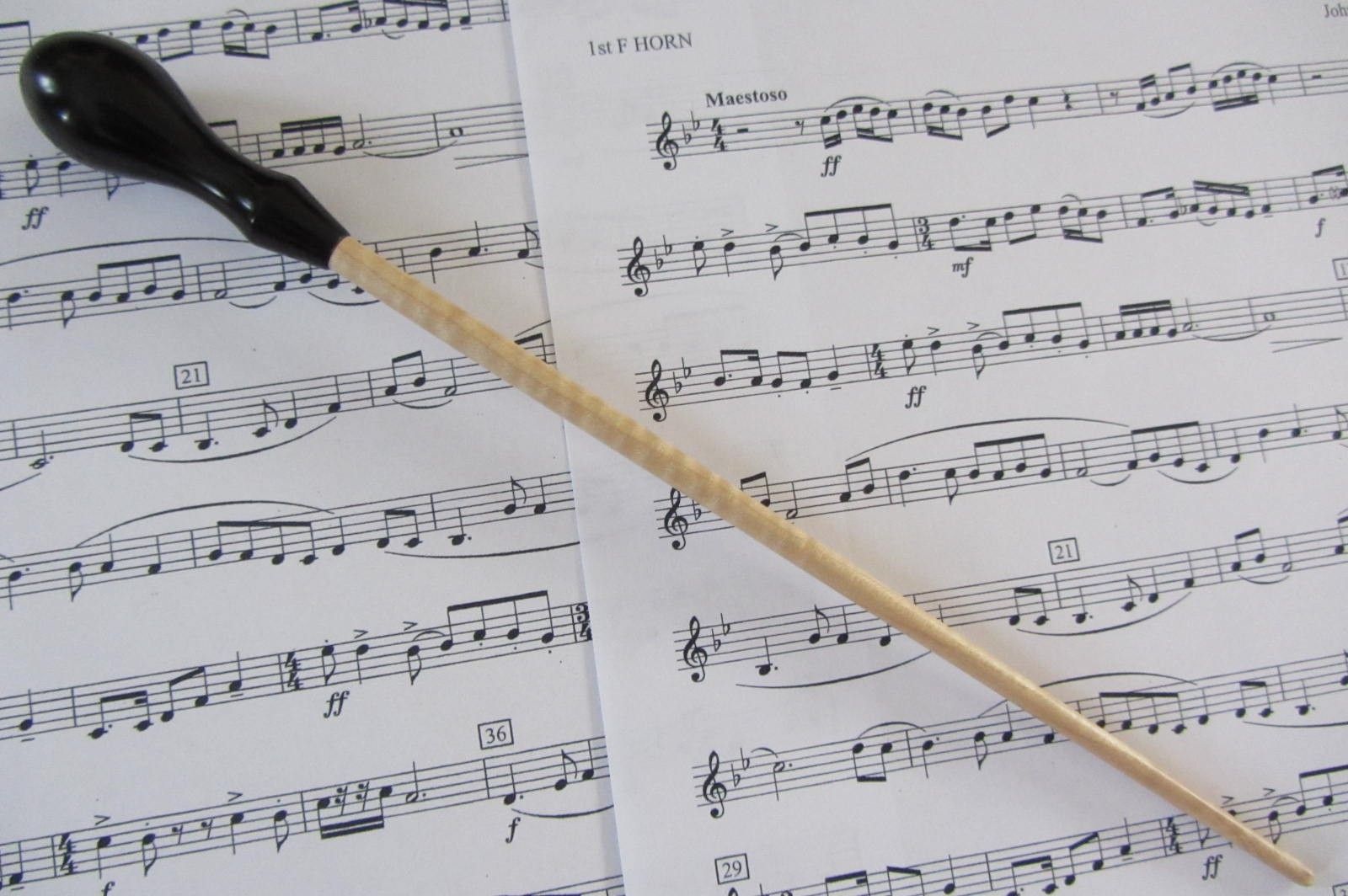 Hand Crafted Music Conductors Baton Handmade Ebony Handle And Curly