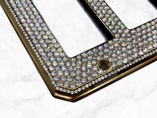 Custom Made Rocker Crystallized Wall Light Switch Plate Bling Genuine European Crystals Bedazzled