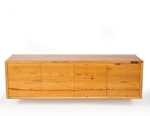 Custom Made Reclaimed Wood Floating Credenza