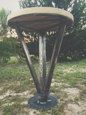 Custom Made Reclaimed Circular Side Table