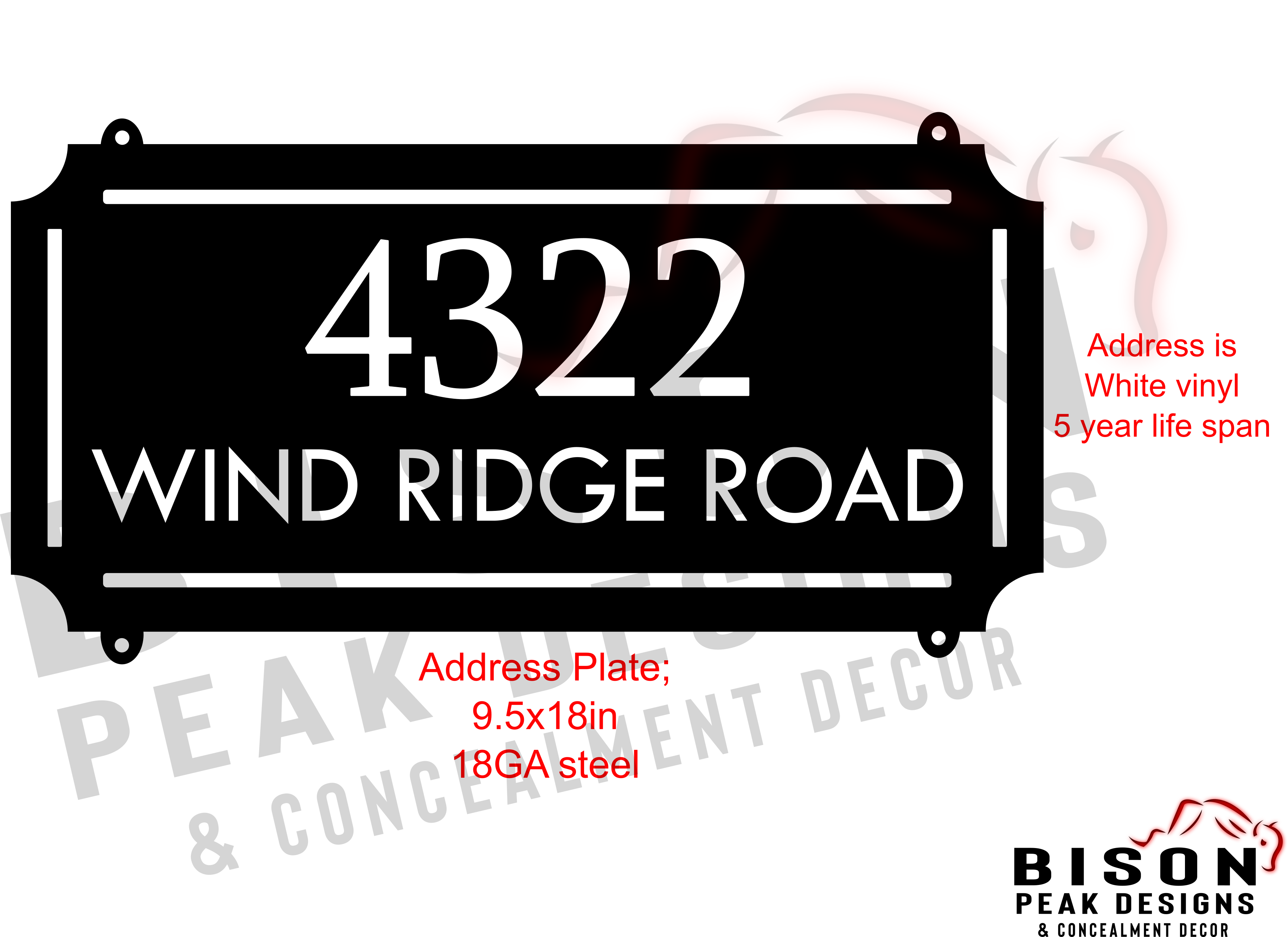 Buy Hand Made 24in Sign Hanger With Address Plate. Personalized With