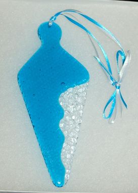 Custom Made "Saphire Ice" - Fused Glass Christmas Ornament