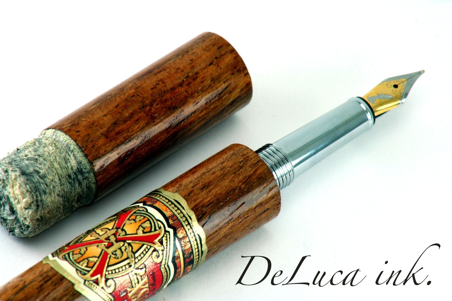 Hand Crafted Custom Faux Cigar Fountain Pens by Deluca Ink